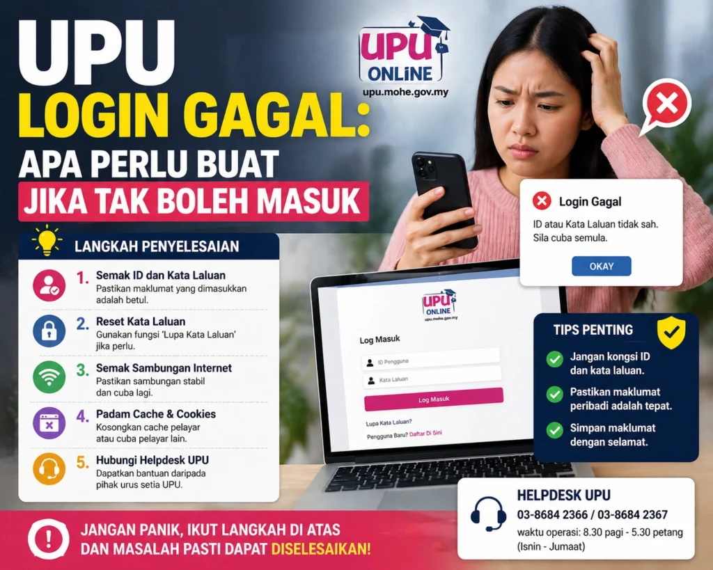UPU Login Gagal: Apa Perlu Buat Jika Tak Boleh Masuk