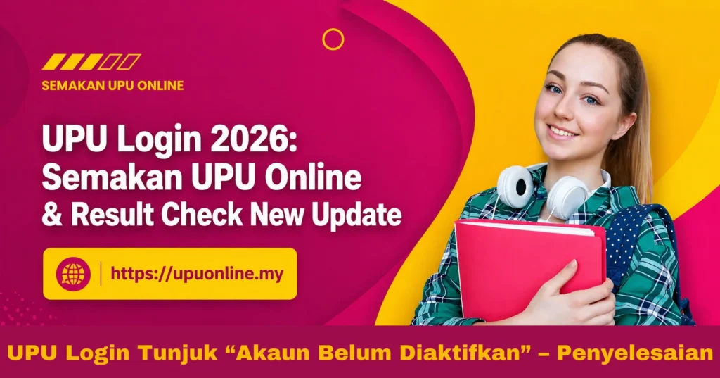 UPU Login Tunjuk “Akaun Belum Diaktifkan” – Penyelesaian