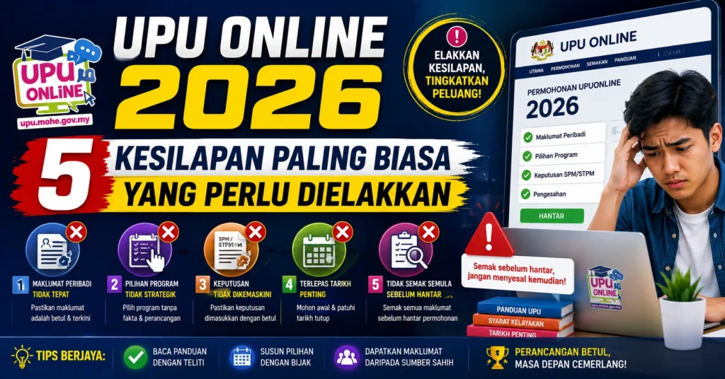 UPU Online 2026 5 Kesilapan Paling Biasa Yang Perlu Dielakkan