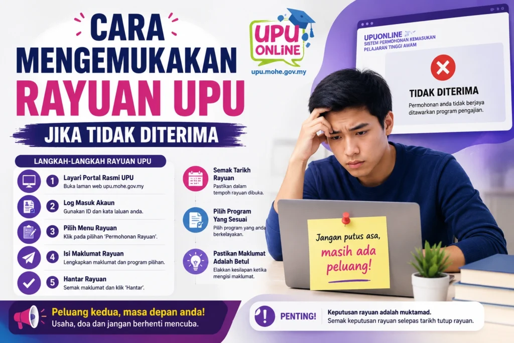 Cara Mengemukakan Rayuan UPU Jika Tidak Diterima