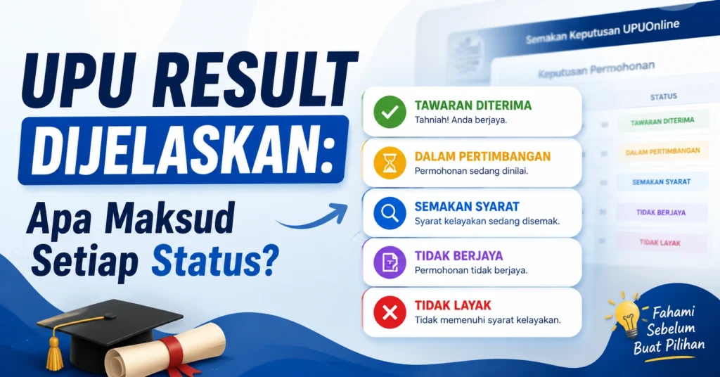 UPU Result Dijelaskan: Apa Maksud Setiap Status?