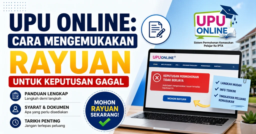 UPU Online: Cara Mengemukakan Rayuan Untuk Keputusan Gagal