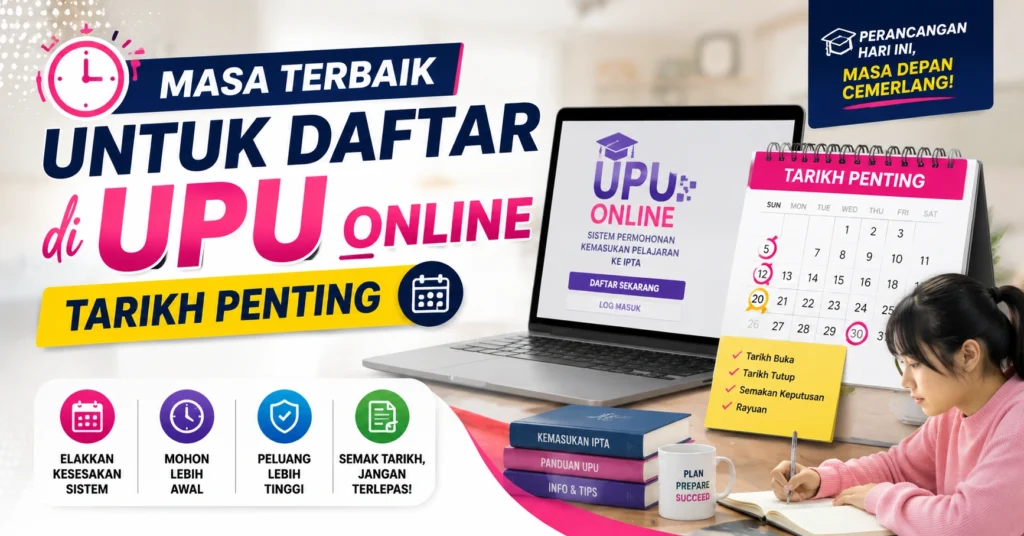 Masa Terbaik Untuk Daftar di UPU Online: Tarikh Penting
