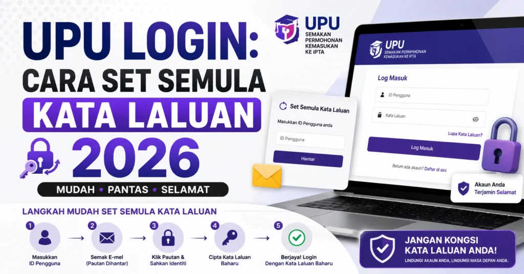 UPU Login: Cara Set Semula Kata Laluan 2026