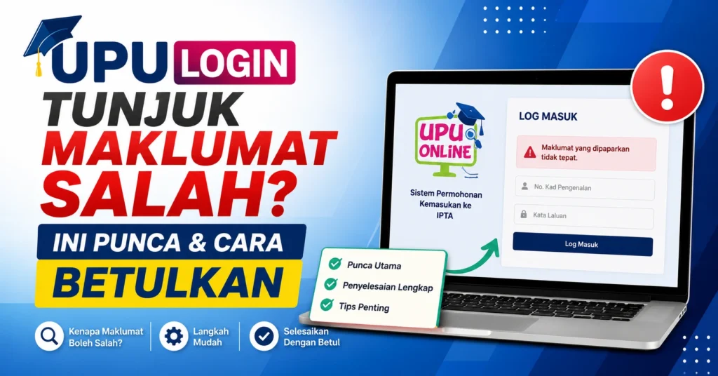 Kenapa UPU Login Tunjuk Maklumat Salah dan Cara Betulkan