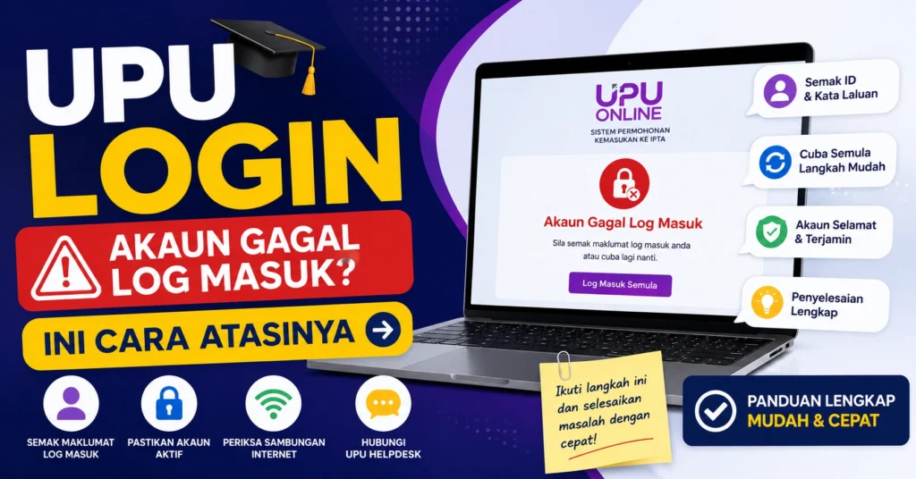 UPU Login Akaun Gagal Log Masuk? Ini Cara Atasinya